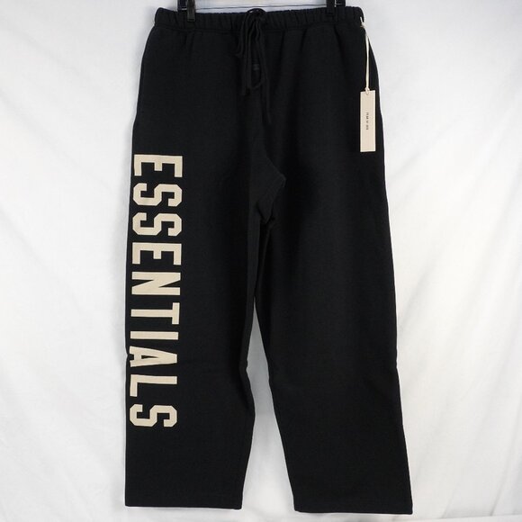 Fear of God ESSENTIALS Fleece Relaxed Sweatpants in Jet Black Size Medium (NWT) - Picture 2 of 13